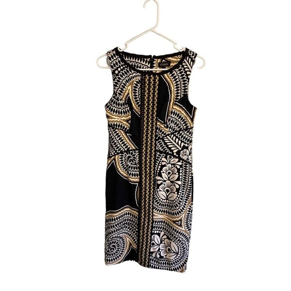 Chaya Women's Sheath Dress Black Gold Women's 4